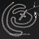 Срібний ланцюжок з хрестиком. Чоловічий кулон срібло і ланцюг 925 55 см, фото 9
