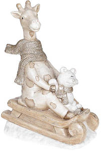 Фігура декоративна «Жираф на санках», кераміка 30,5х19х45,5 см Bona (2000002646433)