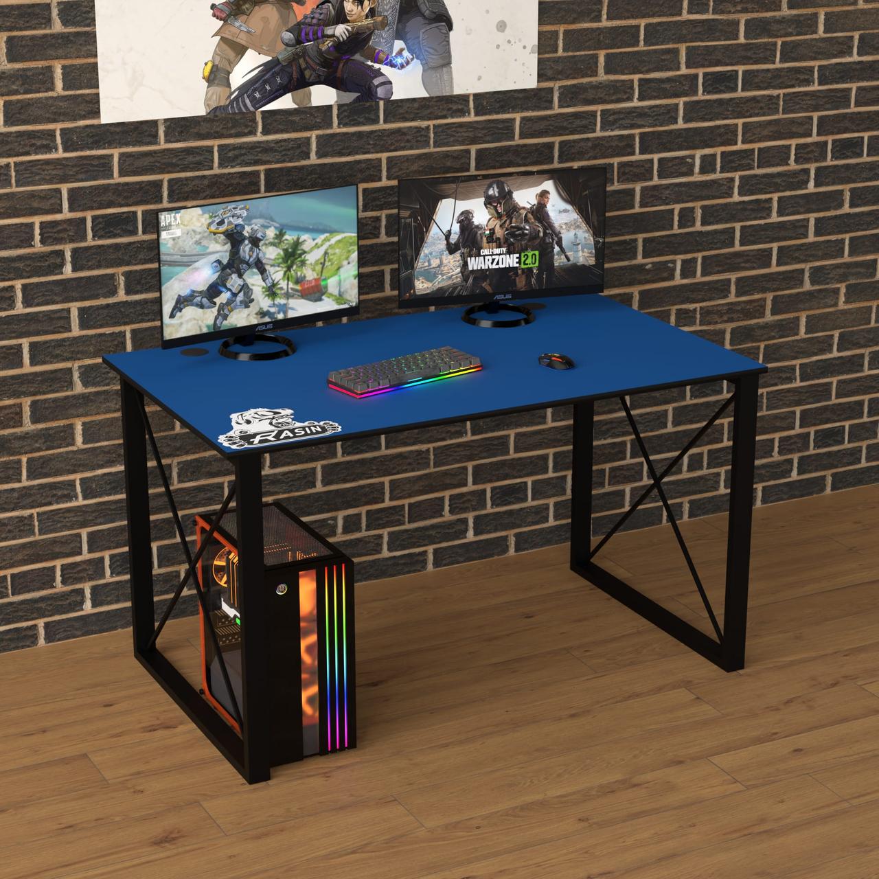 Геймерський стіл "Rasin LOFT-21" 120х80х75 см. Синій, фото 1