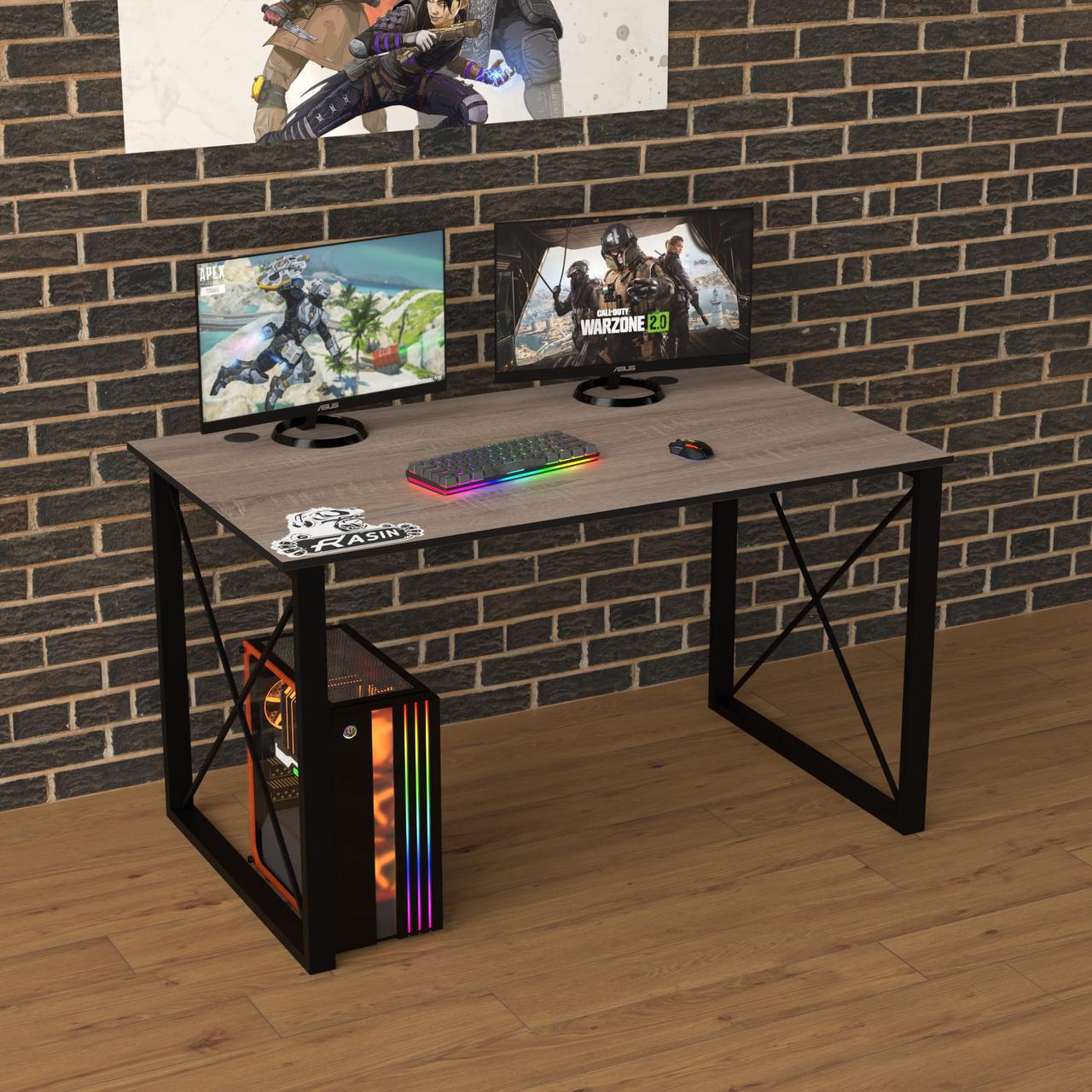 Геймерський стіл "Rasin LOFT-21" 120х80х75 см. Дуб сонома трюфель, фото 1