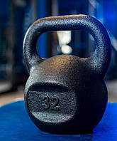 Спортивна чавунна гиря RN-SPORT на 32 кг, чорна