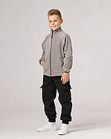 Сіра флісова кофта для хлопчика на блискавці ТМ Bosskids розмір 134