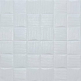 Декоративна самоклейна 3D стельово-стінова панель 70х70х0,5 см Sticker Wall Білий (2000002627821)