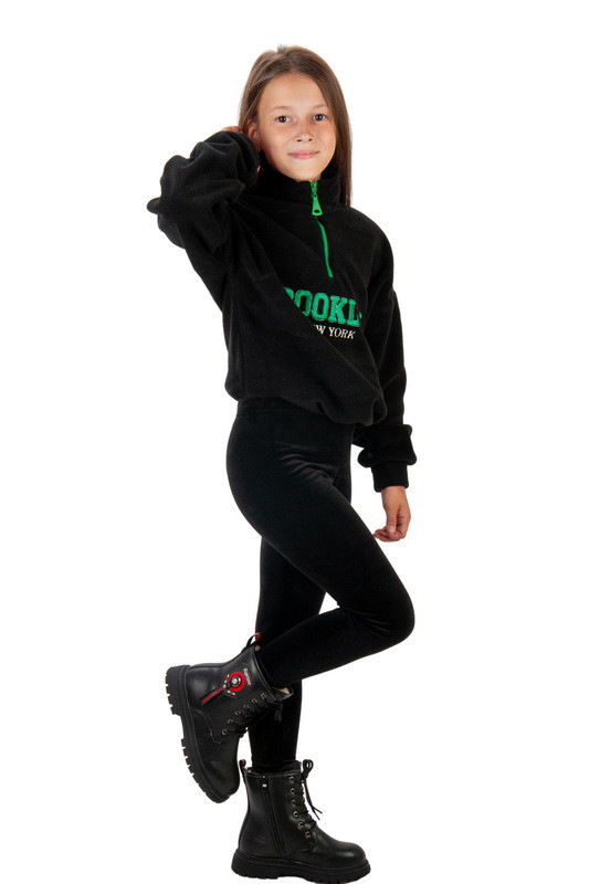 2685-134чор Підліткові лосини на хутрі велюр Тм Авекс чорні зріст 164 см