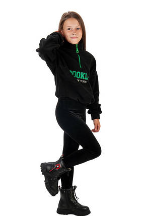 2685-134чор Підліткові лосини на хутрі велюр Тм Авекс чорні зріст 164 см, фото 1