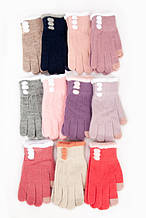 61-030 В'язані рукавички для дівчинки розмір 8-12 років