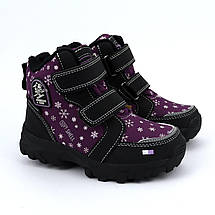 129/23фіол Термо черевики для дівчинки на липучках мембрана Softshell Tripletex тм American Club фіолетові, фото 2