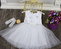 Пышное и нарядное платье пачка Снежинка с баской 2-5 лет есть замеры