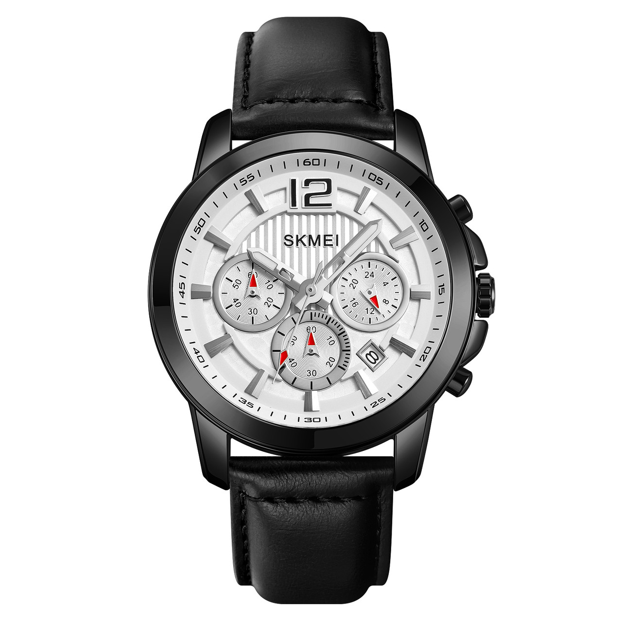 Skmei 1989 чорні зі сріблястим циферблатом чоловічий класичний годинник