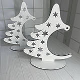 Сувенір із фанери. Сувенірна ялинка на підставці. Заготовка з фанери одностороння 27 см, фото 3