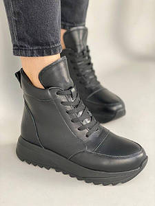 Жіночі шкіряні кросівки (3303-2д) 36 VZUTIK Чорний (2000002245063)