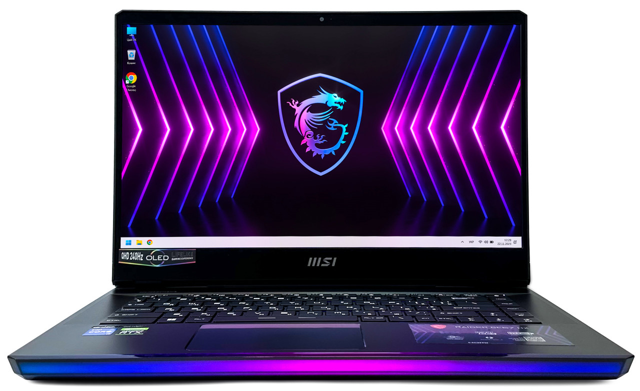 Ноутбук MSI Raider GE67HX 12UGS: Core i7-12800HX / DDR5 32 ГБ / GeForce RTX 3070 Ti, 150W / 15.6" OLED 240 Гц