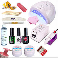 Базовий набір для манікюру "UNO", з лампою SUN 1, 48W та фрезер Lina Mercedes (Манікюрний набір)