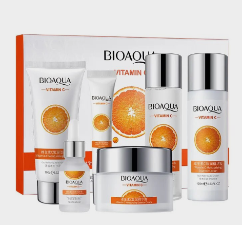 Набір для догляду за обличчям, зволожуючий, Bioaqua Vitamin C Set, з вітаміном С, 6 засобів