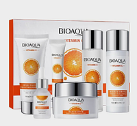 Набор для ухода за лицом, увлажняющий, Bioaqua Vitamin C Set, с витамином С, 6 средств