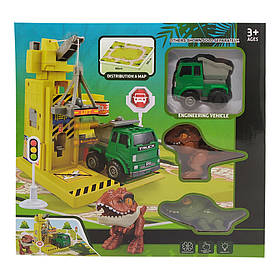 Іграшковий набір мапа, машинки, динозаври 27х26,5х6,5 см Bambi Різнобарвний (2000002609353)