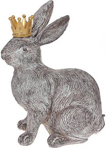 Статуетка декоративна "Кролик з короною" 16х24х31 см Bona (2000002638629)