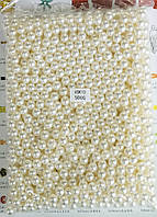 Пластикова намистина, перлина, молочна 10 мм, 500 г