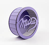 Коробочка "Milka" с прозрачной крышкой фиолетовая