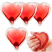 Багаторазова гелева грілка для рук червоне серце 11,5*11,5