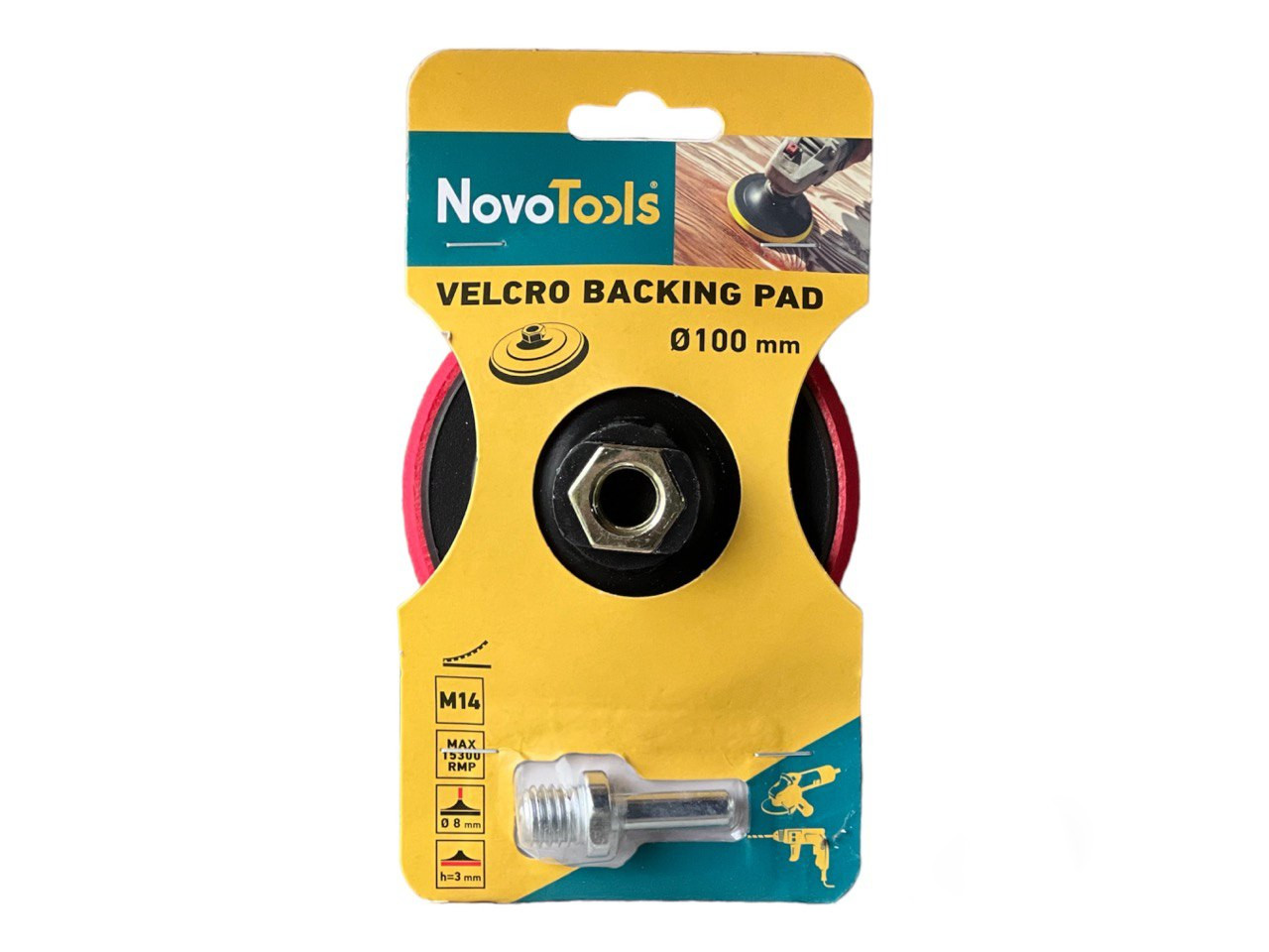 Основа для самозачіпних кіл NovoTools 100 мм із перехідником M14 (NTRVD10014)