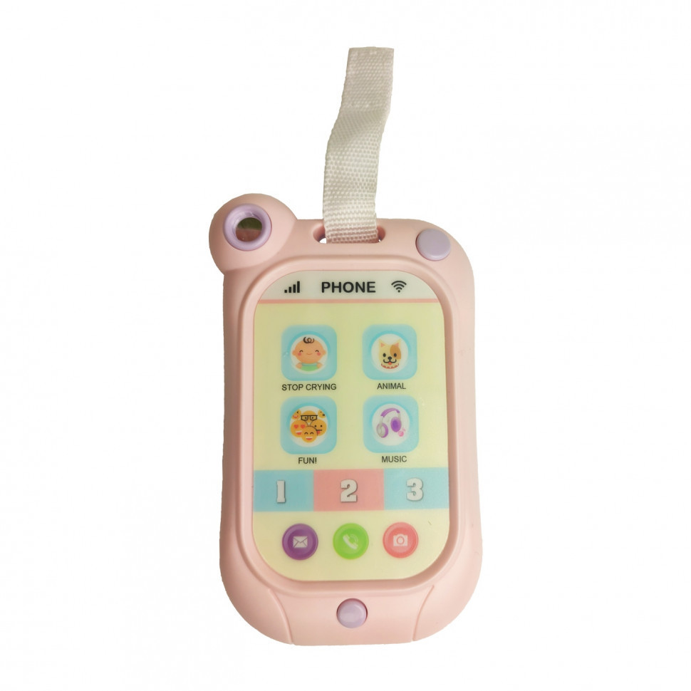 Іграшка мобільний телефон інтерактивний 2х8х12,5 см METR+ Рожевий (2000002427353)