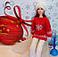 Новорічний светр на ляльку Барбі з ялинковою іграшкою. Ручна робота., фото 2