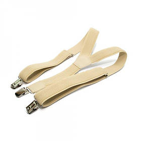 Підліткові підтяжки 80х3 см Gofin suspenders Бежевий (2000000439716)