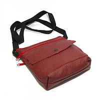 Шкіряна сумка на плече 20х22 см Gofin Червона (2000001409855)