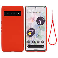 Чехол силиконовый Google Pixel 7 Pro микрофибра Liquide Silicone Case Red