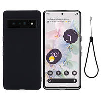 Чехол силиконовый Google Pixel 7 Pro микрофибра Liquide Silicone Case Black