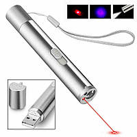 Лазерная указка , светодиодный мини-яркий фонарик ,USB-зарядка для котов