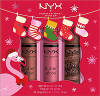 Набор - NYX Professional Makeup Butter Gloss Lip Trio (lip/gloss/3x4ml) (1265948-2)