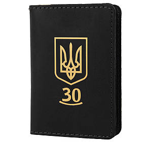 Чоловіча шкіряна обкладинка для документів 7х10х0,5 см DNK Leather Чорний (2000002078692)