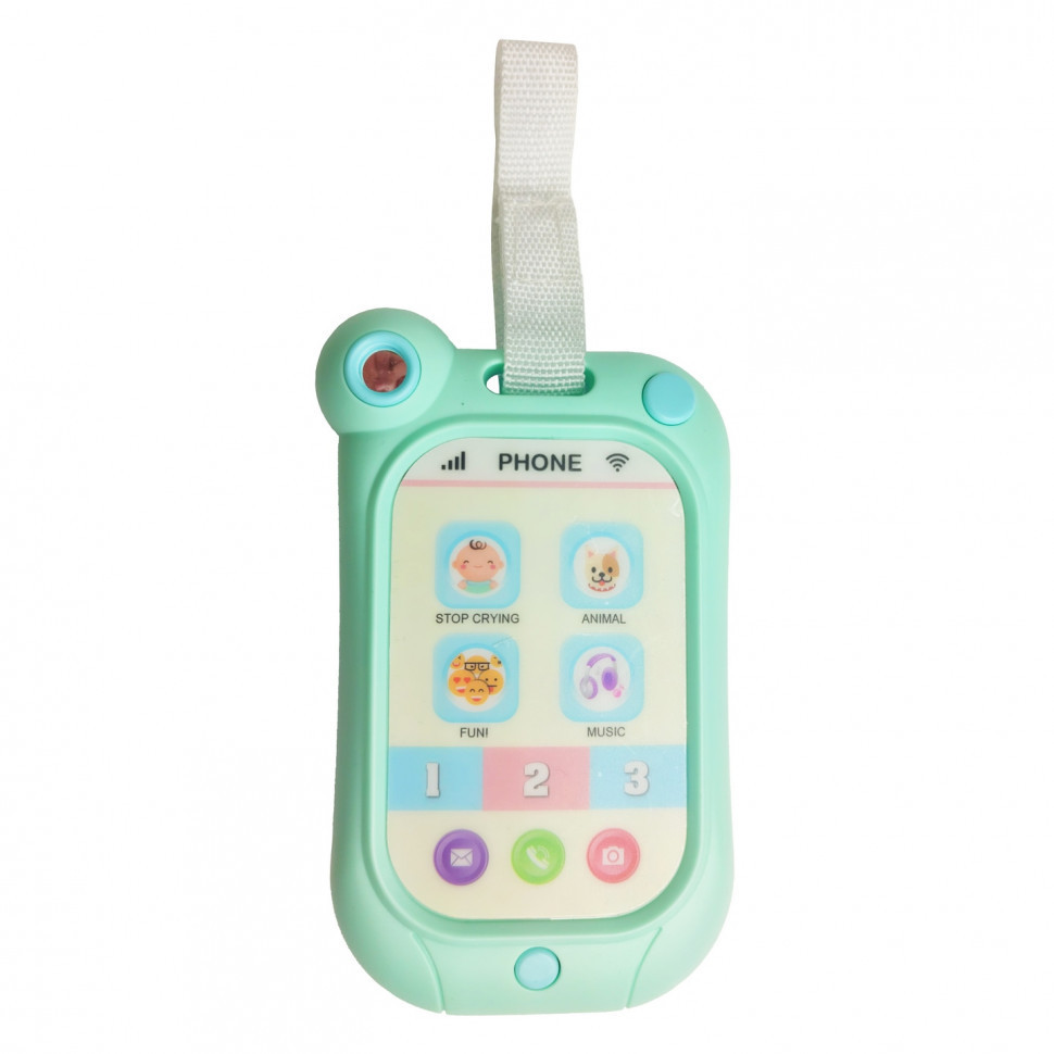 Іграшка мобільний телефон інтерактивний 2х8х12,5 см METR+ Бірюзовий (2000002427346)