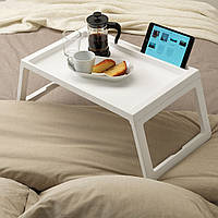 Кофейный поднос столик в постель для ноутбука IKEA KLIPSK 56х36х26 см Белый (002.588.82)