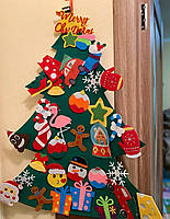 Фетрова різдвяна ялинка "зроби сам" для дому ,різдвяна прикраса ,подарунки,новорічна ялинка з Санта -Клаусом.