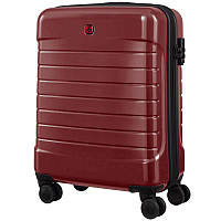 Пластиковый чемодан Wenger Lyne маленький 4 колеса красный
