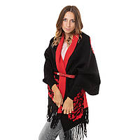 Жіночий шарф (KA4411-mak-black) 188х60х15 см Gertie Чорний (2000001432853)