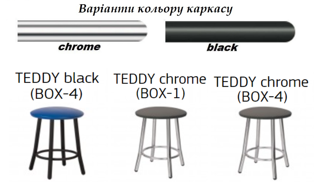 Табурет кухонный Teddy ножки chrome экокожа V-28, кратность заказа 4 штуки (Новый Стиль ТМ) - фото 2 - id-p691776145