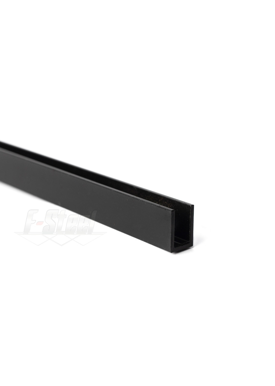 П-подібний профіль алюмінієвий 14,5*19mm L:3m під скло 10mm, чорний