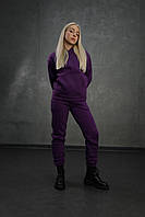 Теплый женский спортивный костюм оверсайз Reload - Basic фиолет / Спорт костюм флисовый осень-зима