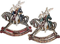 Статуэтка-качалка "Семья кроликов на лошадке" 28х11х30 см Bona (2000002637172)