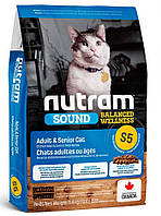 Нутрам Nutram S5 Sound BW Adult & Senior Cat сухой корм для взрослых и пожилых кошек, 5,4 кг (S5_(5.4kg)