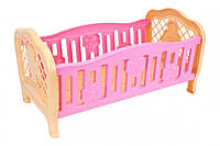 Іграшкове ліжечко для ляльки 26,5х24х45 см Технок Рожевий (2000002421443)