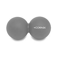 Двойной массажный мяч 12,6х6,3х6,3 см Cornix Серый (2000002600725)