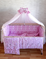 Постільний комплект в ліжечко 9 в 1 "Зірки" різні кольори