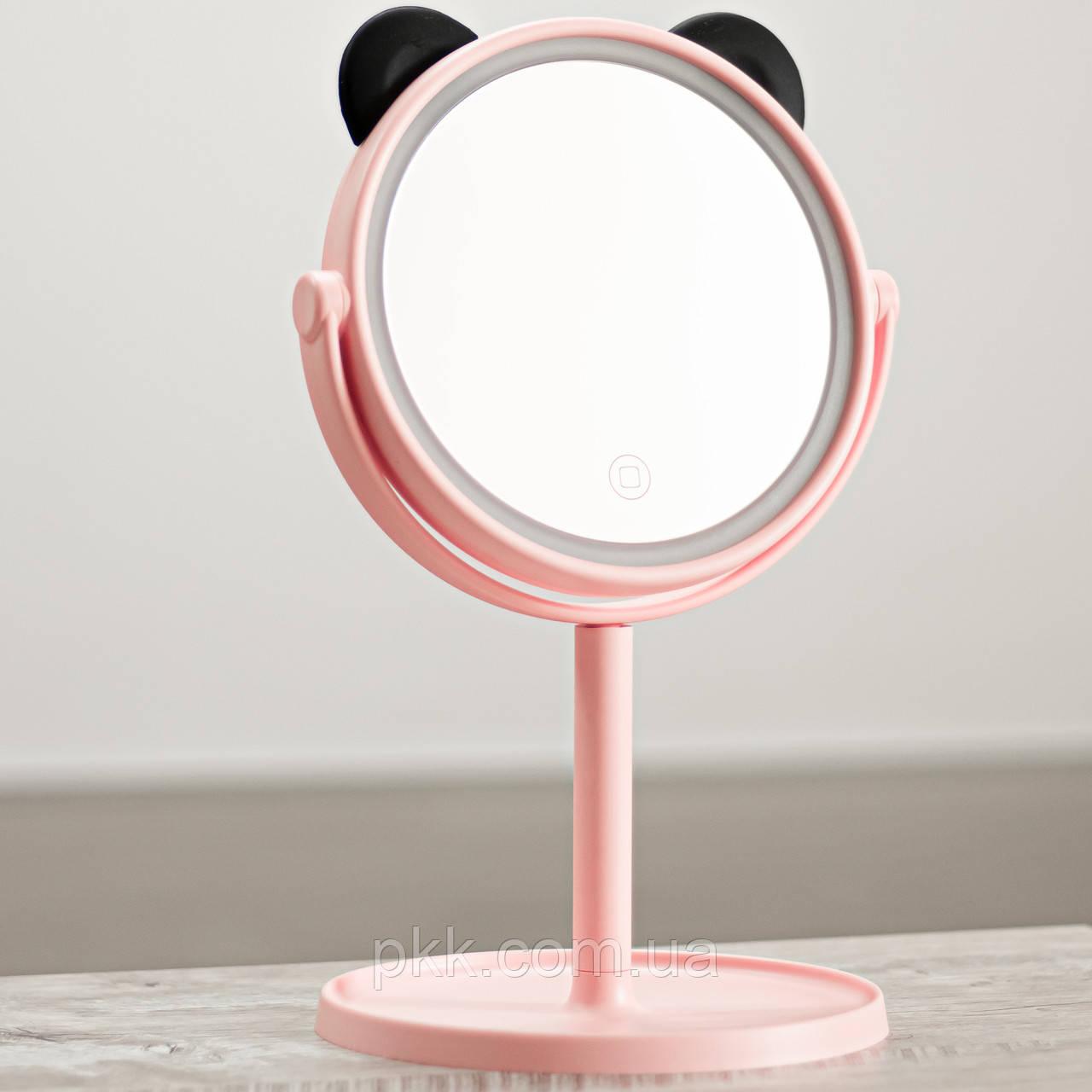 Дзеркало косметичне з LED-підсвіткою на підставці 15 г. La Rosa Рожевий (2000002534907)