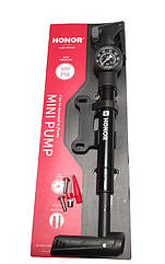 Насос велосипедний із манометром Honor QT-022, голка, насадка, складана ручка AV/FV