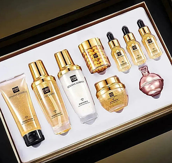 Антивіковий набір для догляду за обличчям Senana Marina Gold Luxury Run Yuyan Gift Box з золотом, 9 продуктів, фото 2